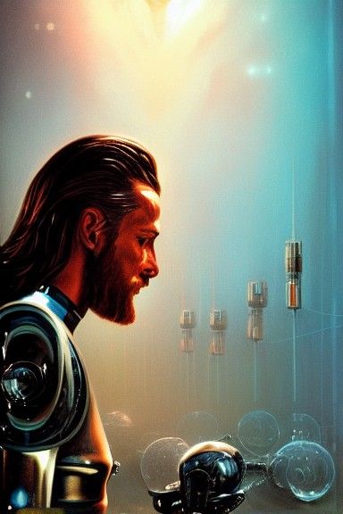Jesus as T1000 Terminator: Cybernetic Portrait