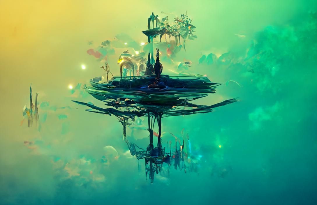 Eerie Nebula Landscape in Digital Matte Painting