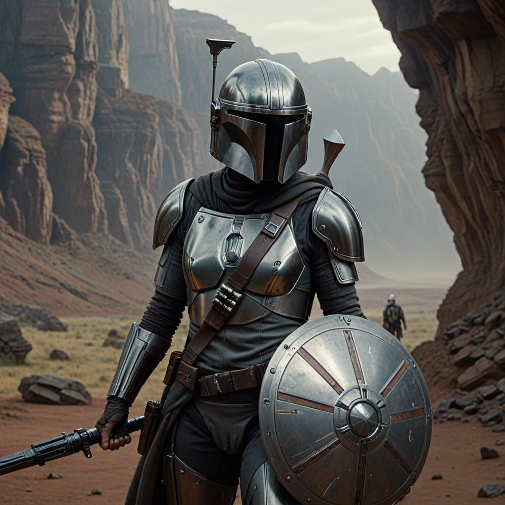 Epic Mandalorian Warrior in Viking Armor