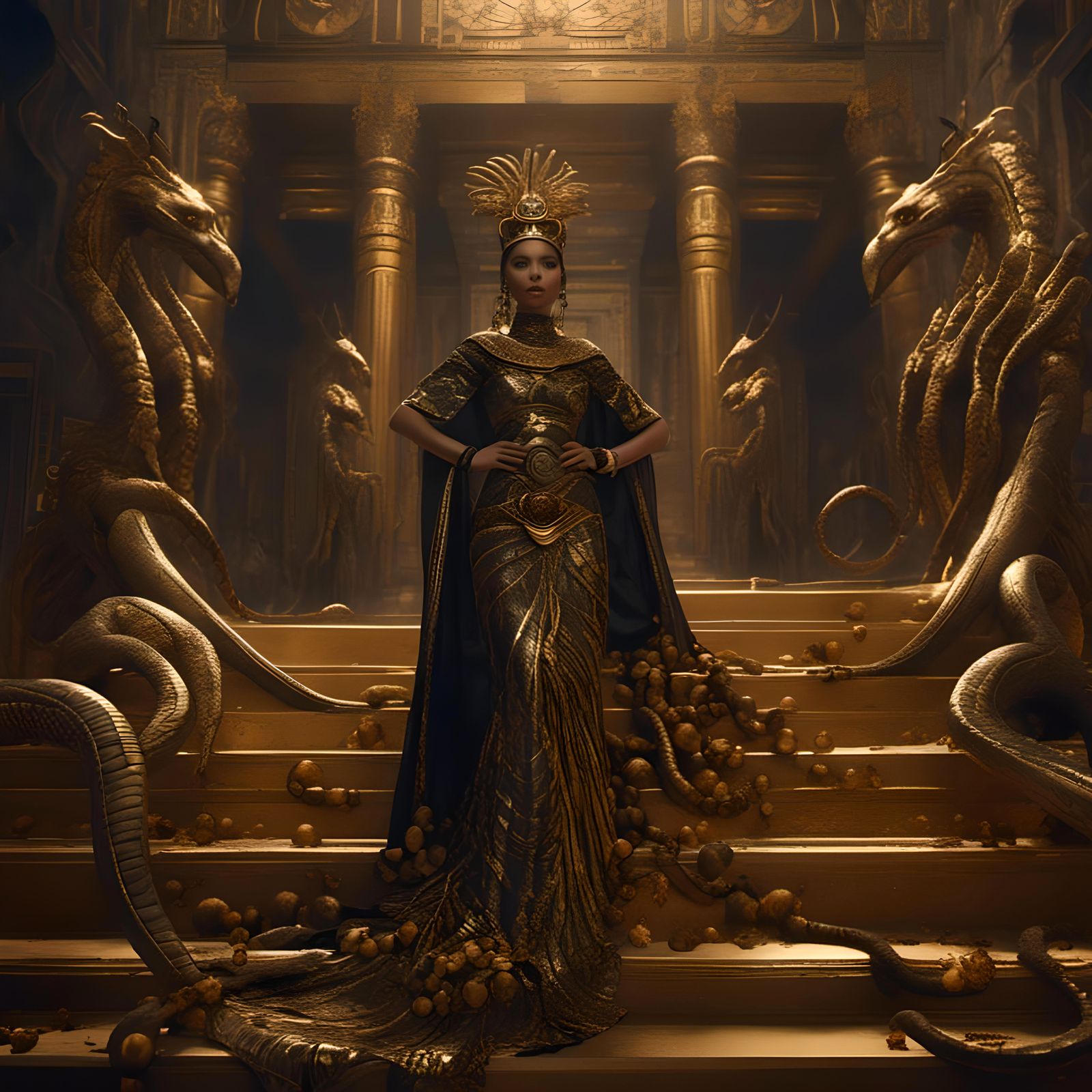 Egyptian Goddess Nephthys: Epic Digital Painting