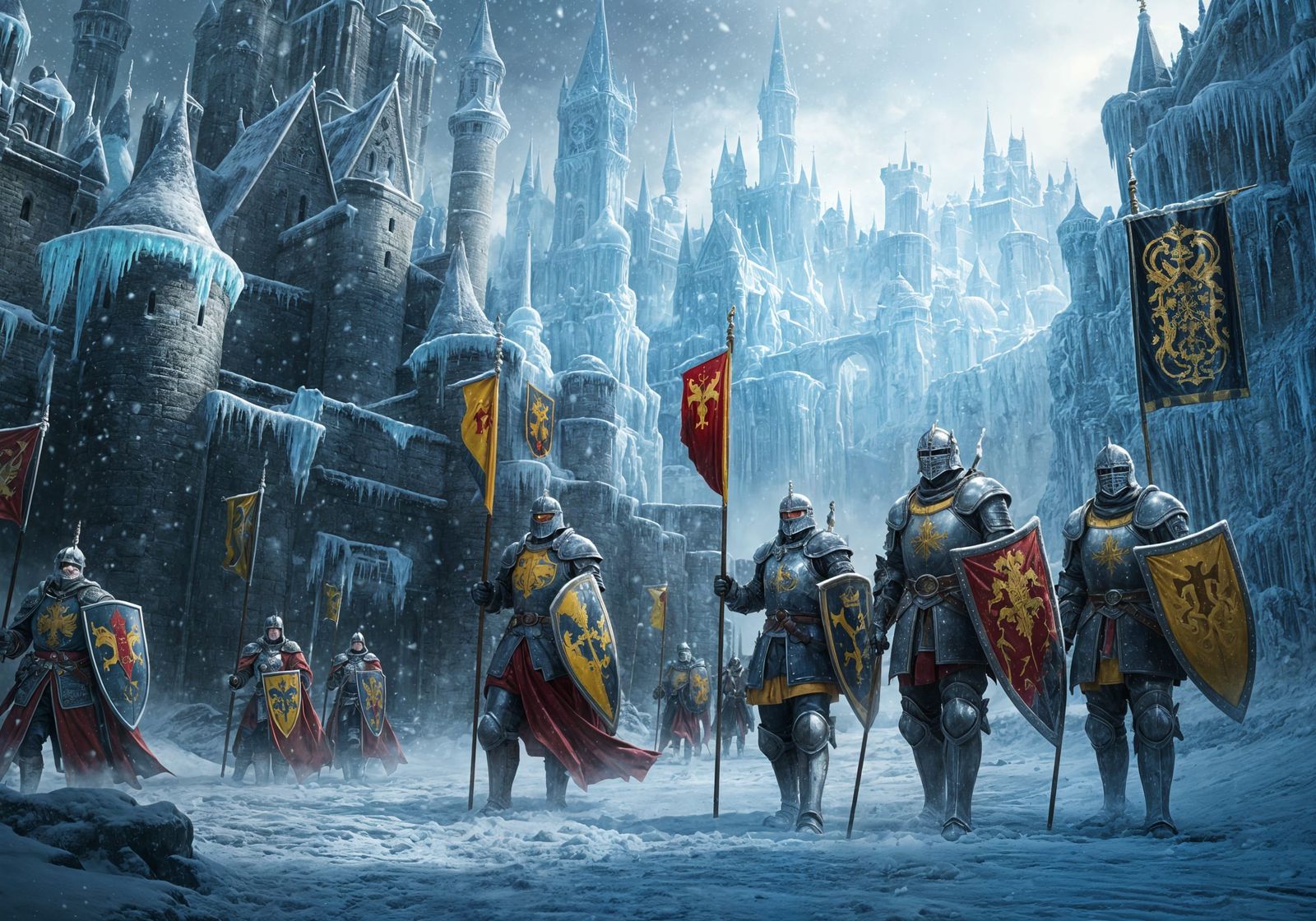 Winter Knight in Snowy Kingdom