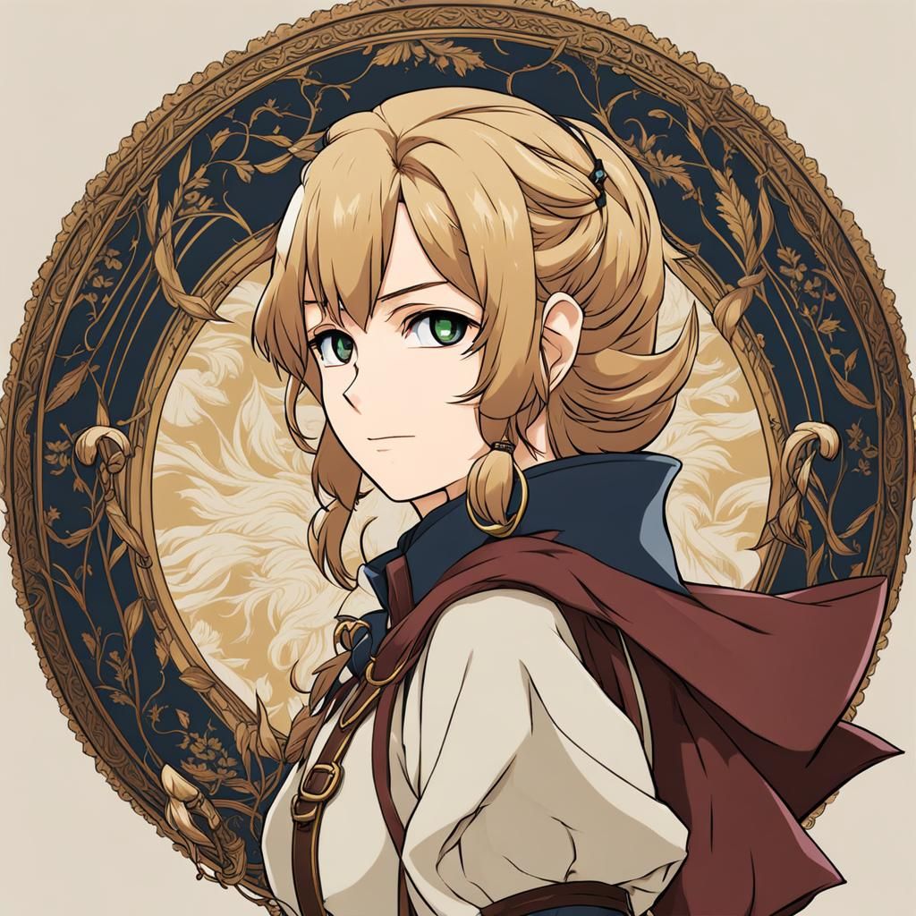 Kachua Powell Anime Portrait in Manga Style