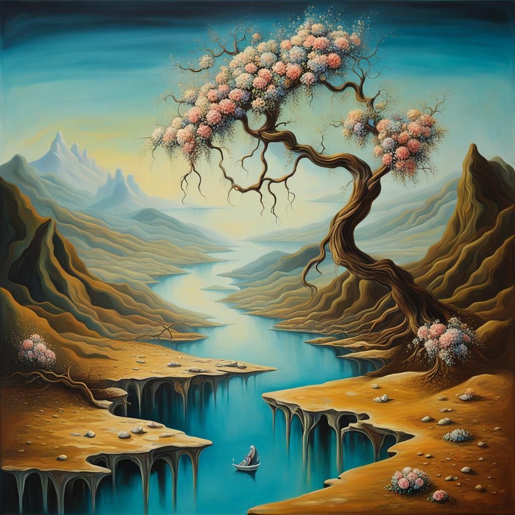 Surreal Barren Landscape in Style of Salvador Dali
