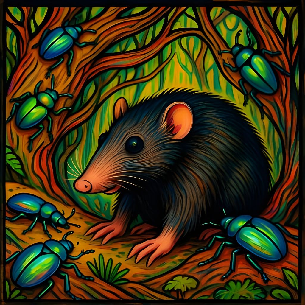 Mole Loves Beetles: Predator & Prey Art