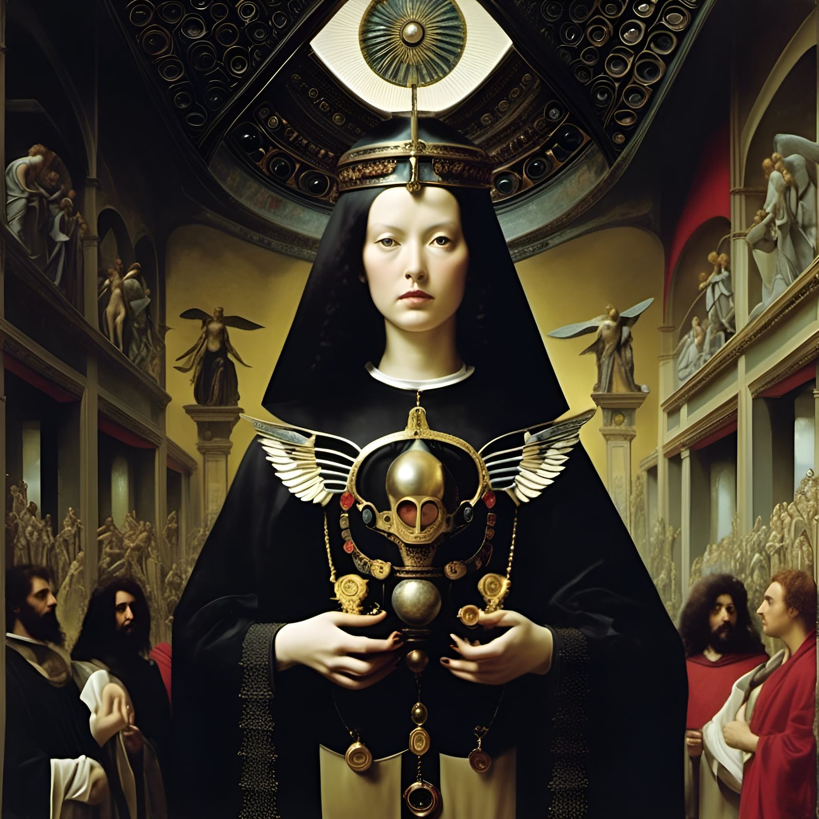 Haute Couture Angel in Art Nouveau Style