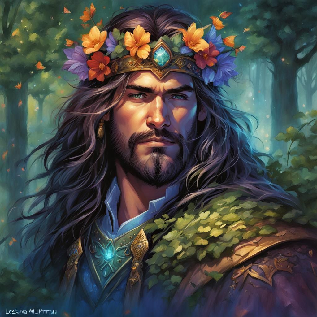 Fairy King Portrait in Comic Book Art Style