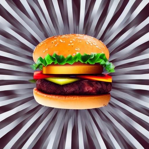 Delicious Burger in Stylized 3D Rendering