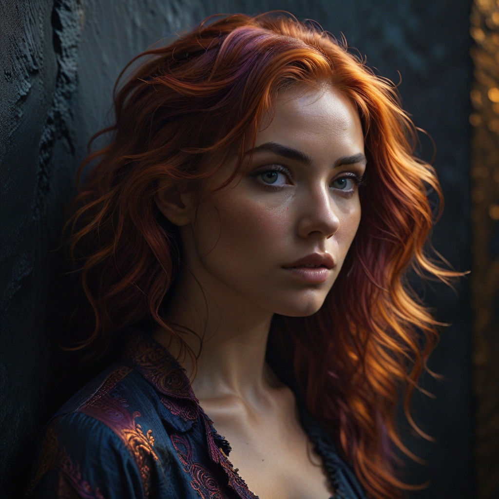 Portrait of a Young Woman in Dark Academia Style