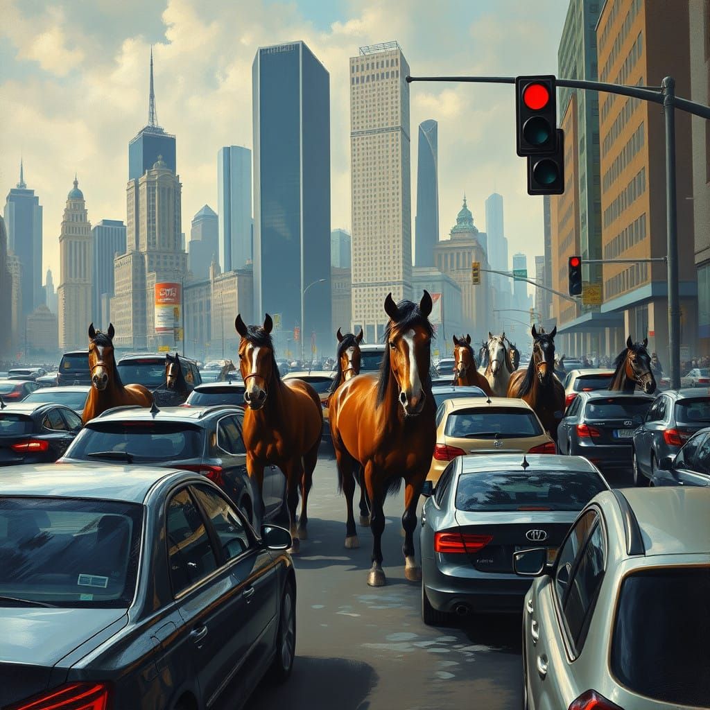 Melting Metropolis in Surrealist Style