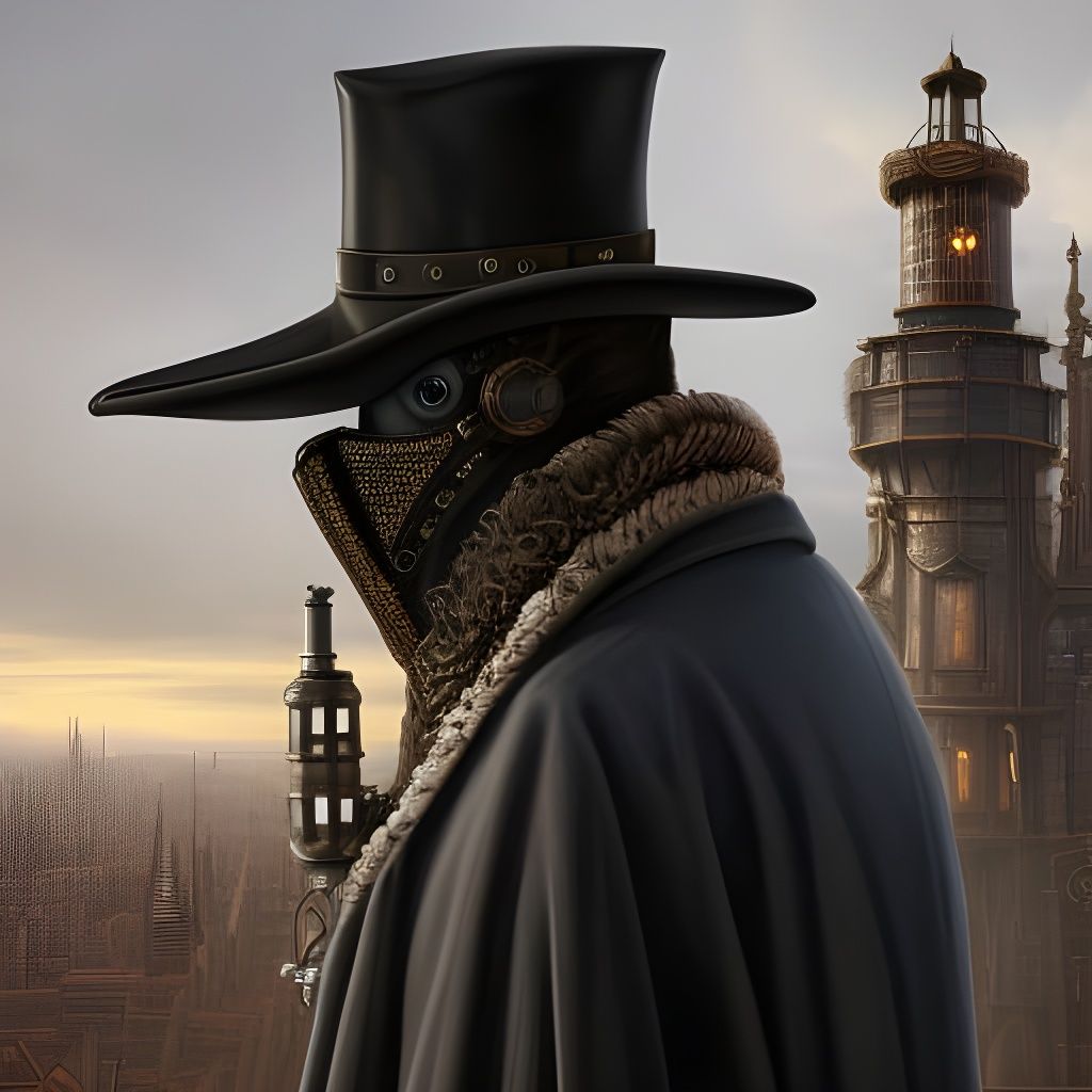 Steampunk Plague Doctor Portrait in Detailed Matte Painting
