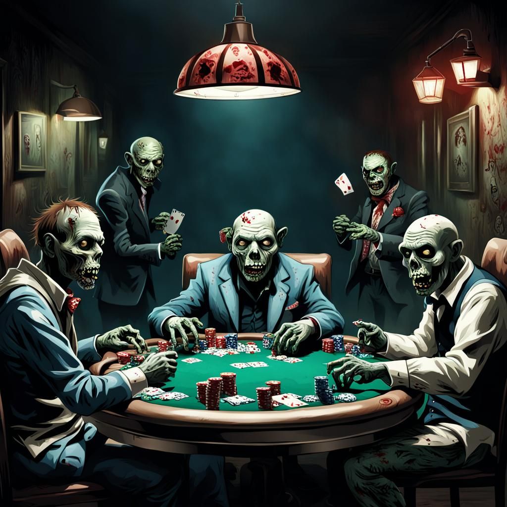Zombies Playing Poker in a Dark Room