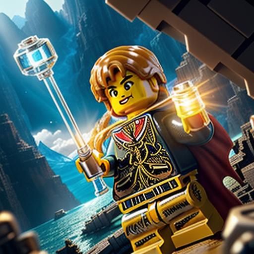 Heroic Lego Rescue Scene with Detailed Textures