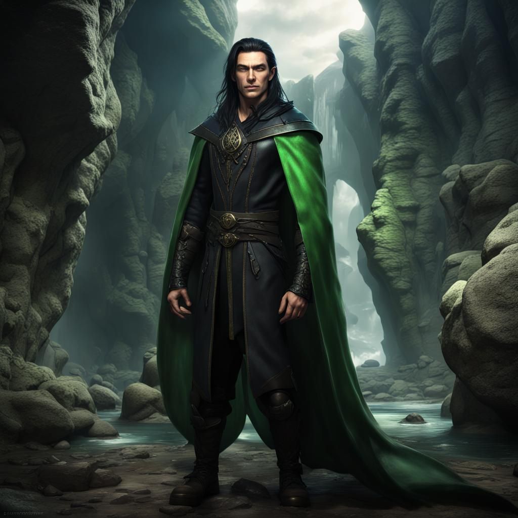 Fantasy Elf Mage in Detailed Matte Painting