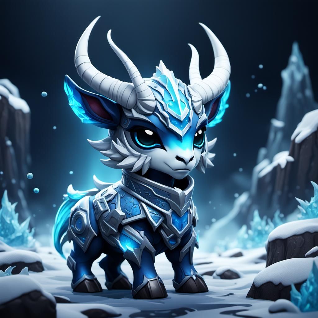 Chibi Frost Oryx in Detailed Matte Painting