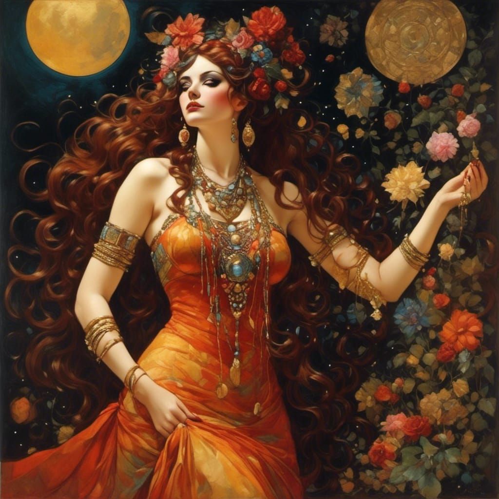 Taurus Goddess: Psychedelic Bohemian Cosmic Art