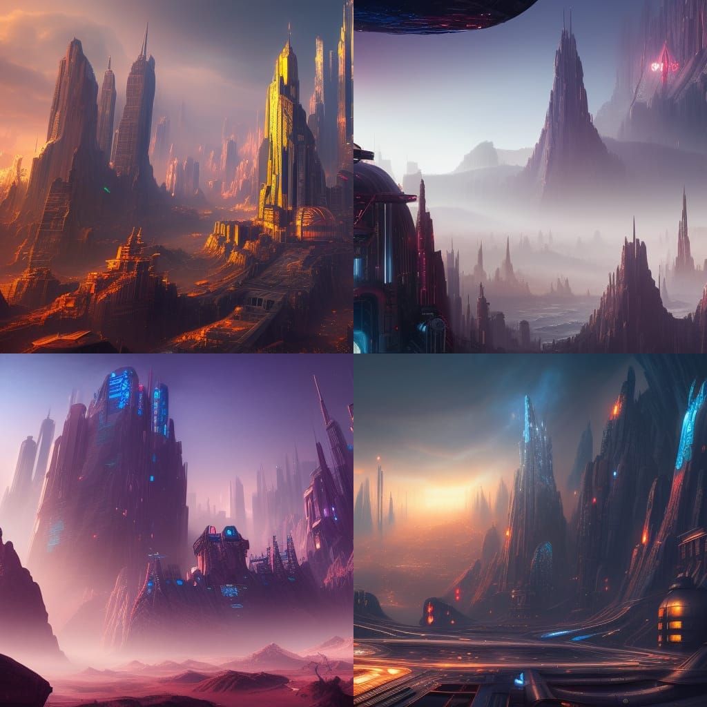 Detailed Sci-Fi City Concept Art in 8K