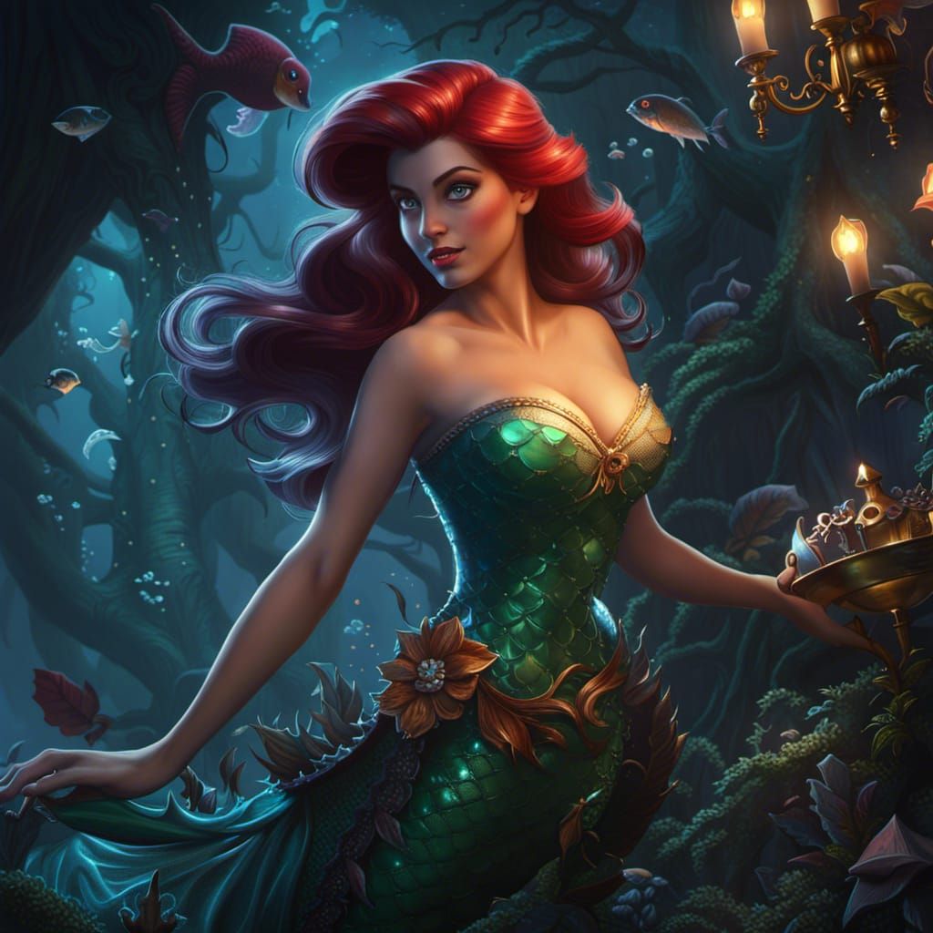 Ariel in the Witch's Cave
