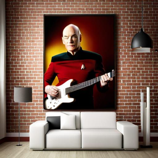 Picard Shreds: Hyperrealistic Guitar Solo in Star Trek Style