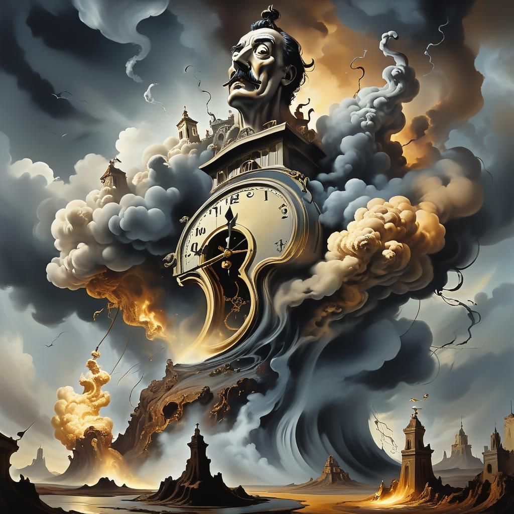 Surreal Ego Battle in Nightmarish Dreamscape