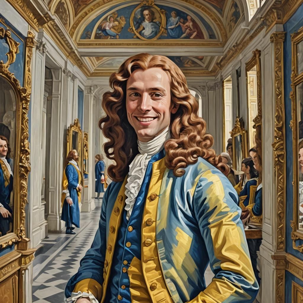 Cubist Image of Man in Hall of Mirrors