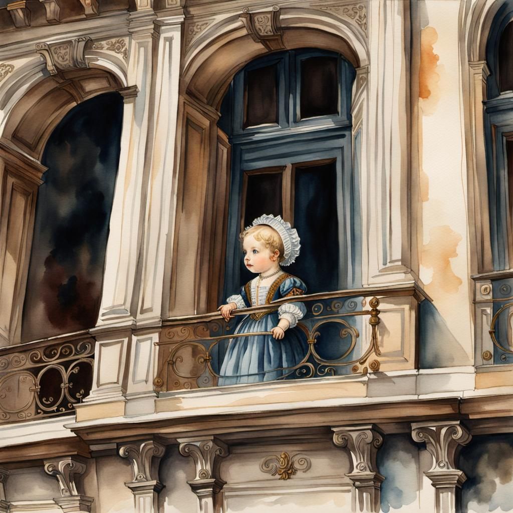 Toddler Watches Revolution in Watercolor Style