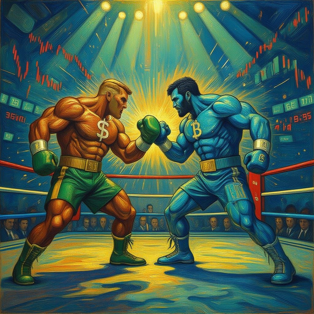 US Dollar vs Cryptocurrency Boxing Match