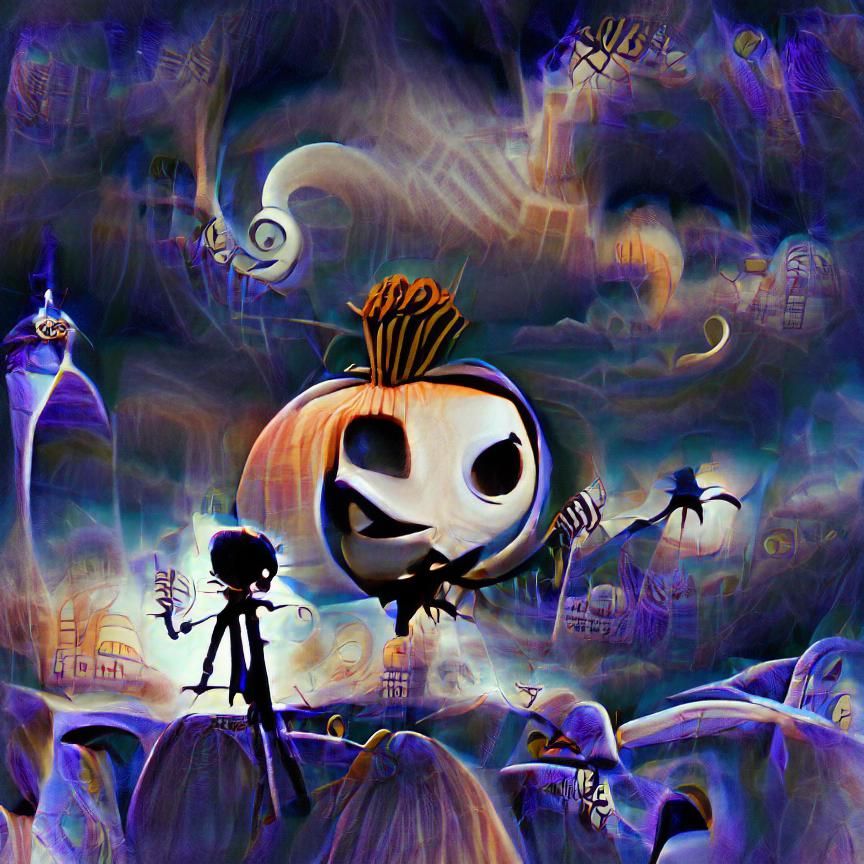 Jack Skellington Portrait in Burtonesque Animated Style