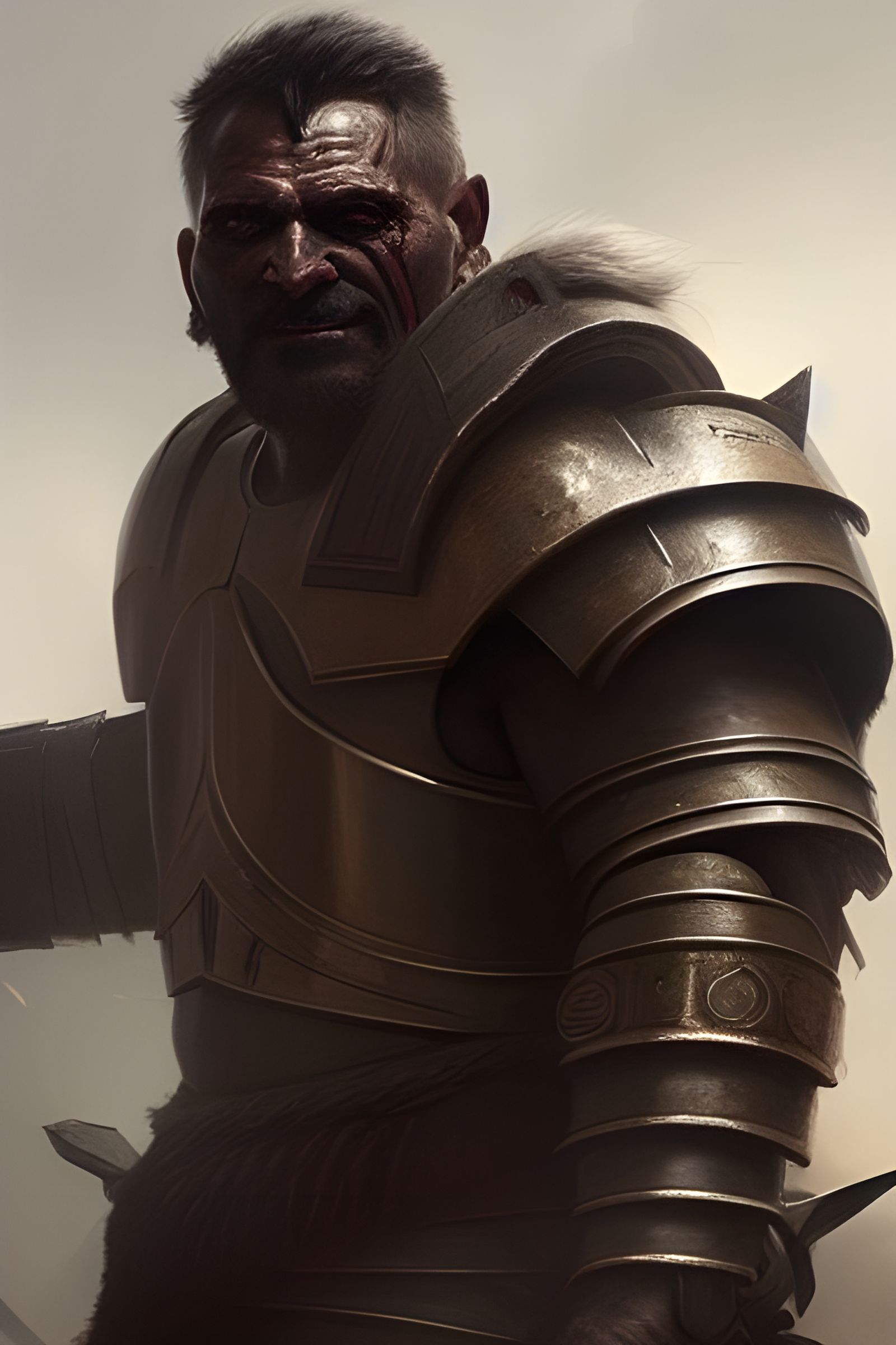 Portrait of a Tough Orc Gladiator