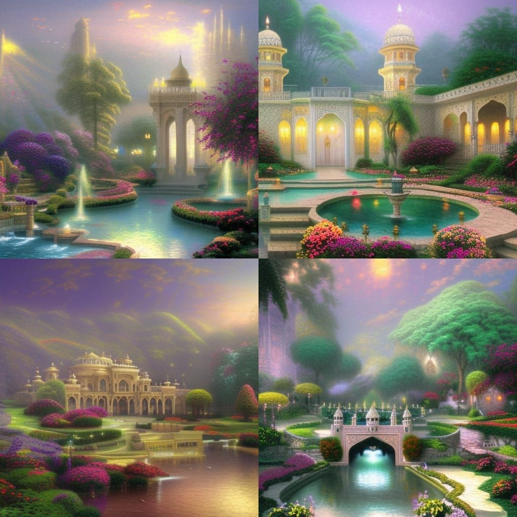Ethereal Padishah Palace Oasis in Fantasy Style