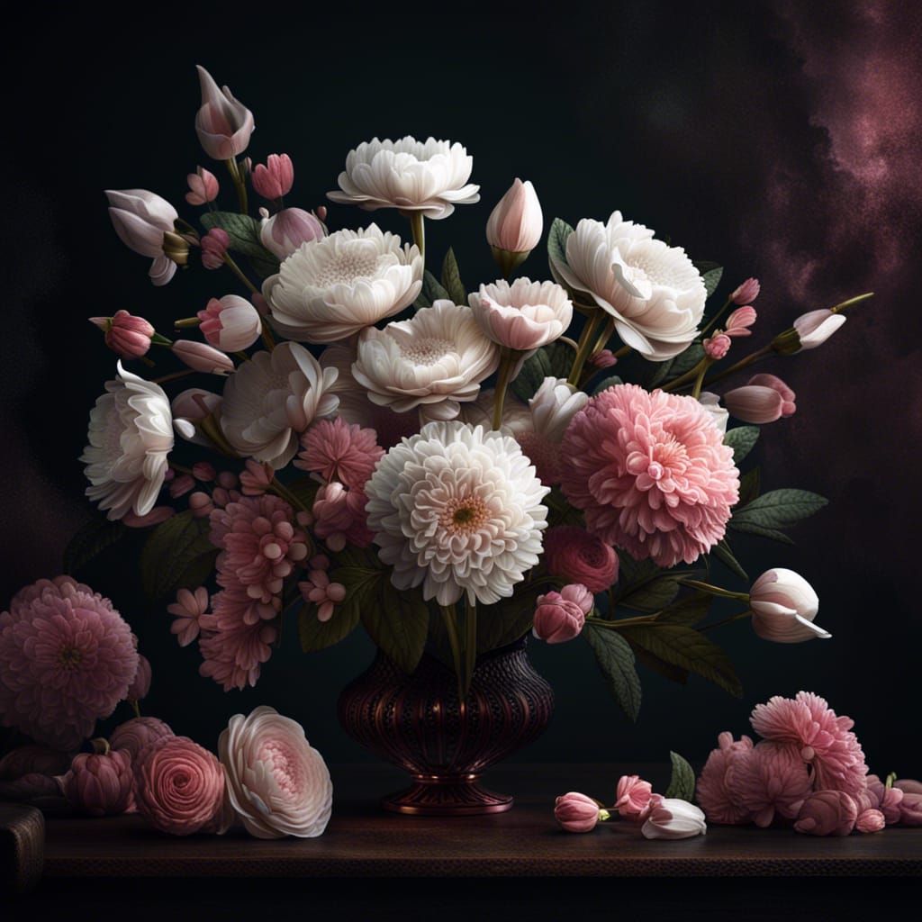 Floral Still Life in the Style of Rembrandt