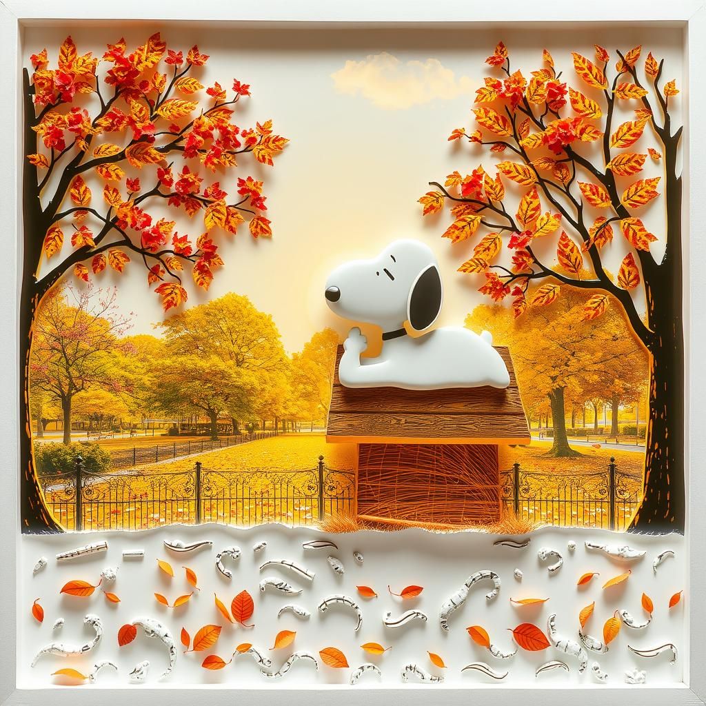 Image: Snoopy freut sich über den Herbst.