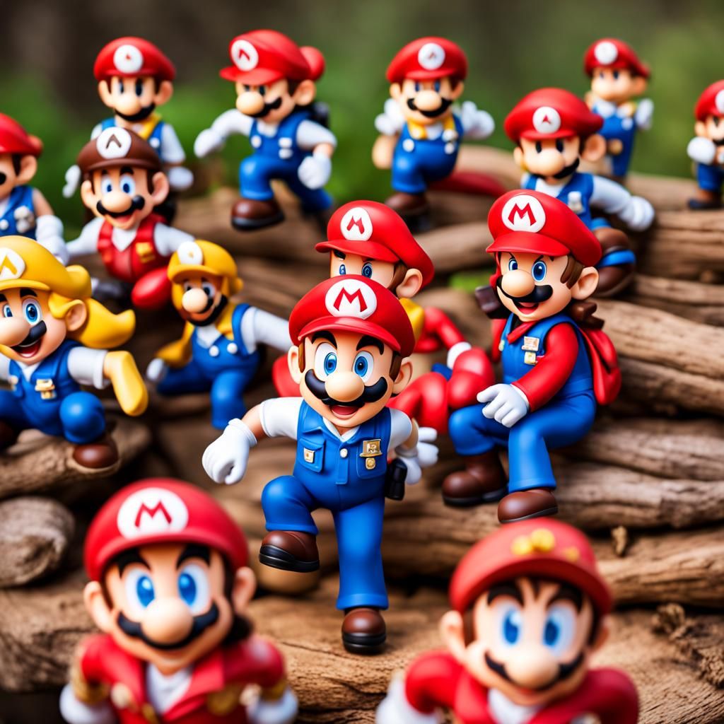 European Scouts With Mario and Peach, Photorealistic