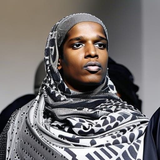 A$AP Rocky Portrait with Headscarf