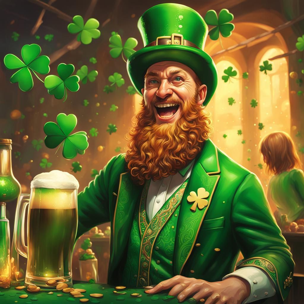 Hyperrealistic St. Patrick's Day Party Splash Art
