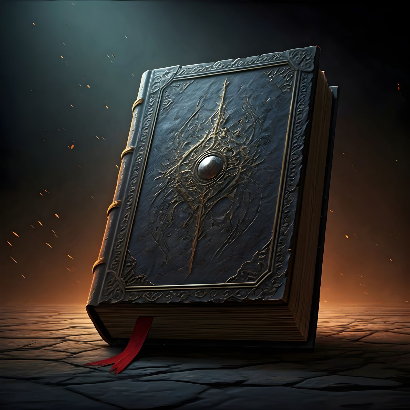 Ancient Tome of Mysterious Power in Dramatic Lighting