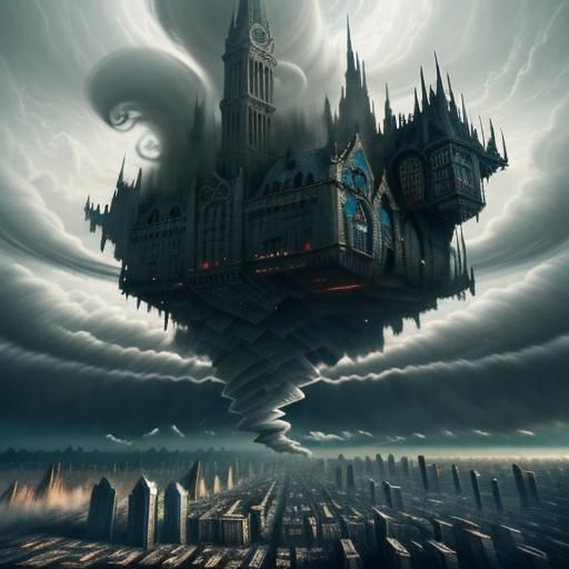 The once breathtaking city suspended between clouds is now a twisted version of itself. Buildings appear warped and dist...
