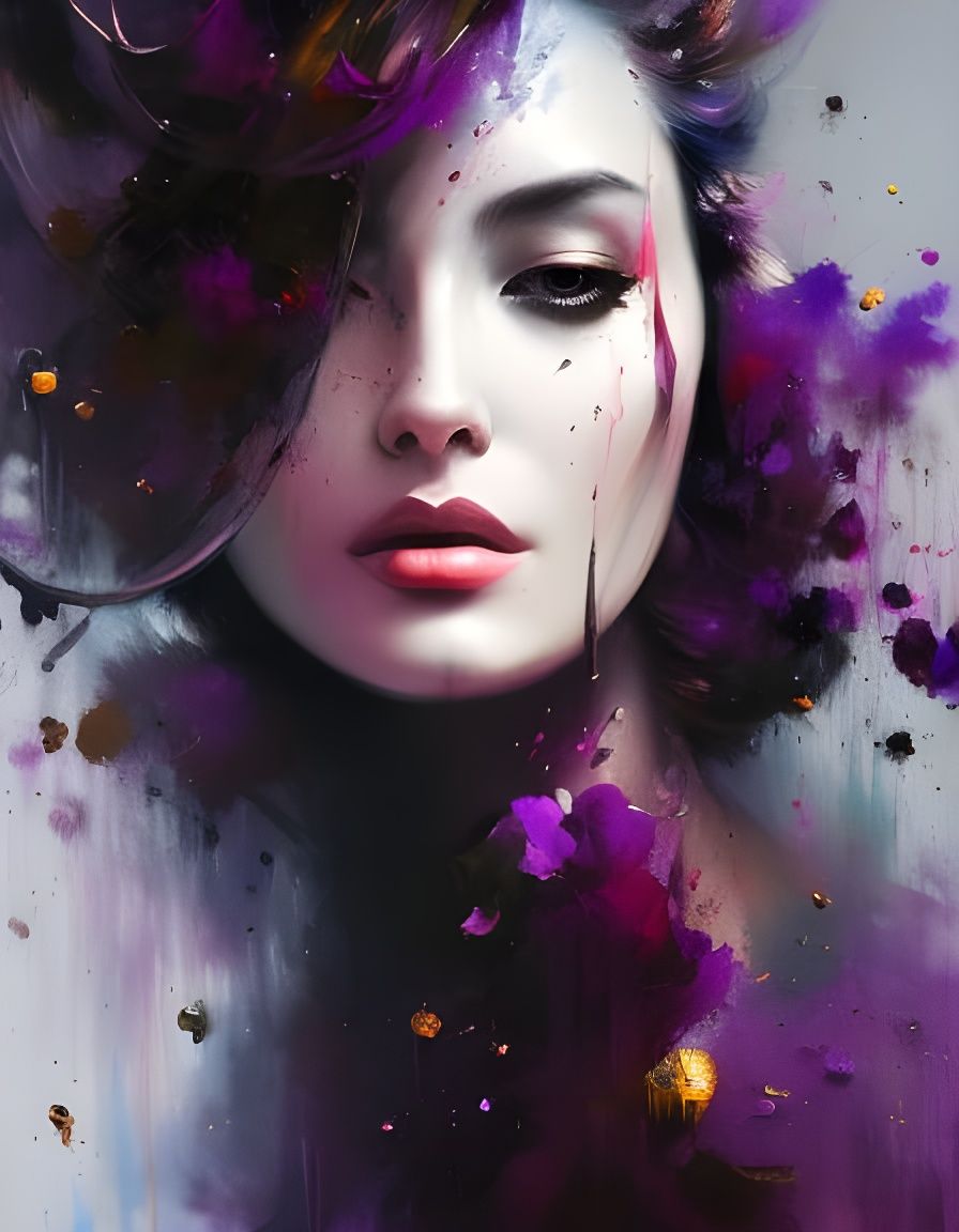 Elaborate Pencil Sketch of a Woman's Face