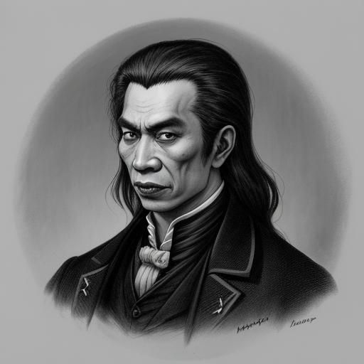 Malaysian Vampire Portrait, Circa 1780, Detailed Matte Paint...