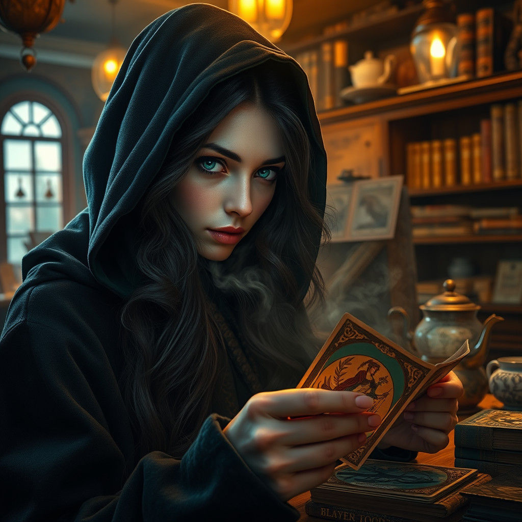 Mystical Tarot Reader in Vintage Tea Shop