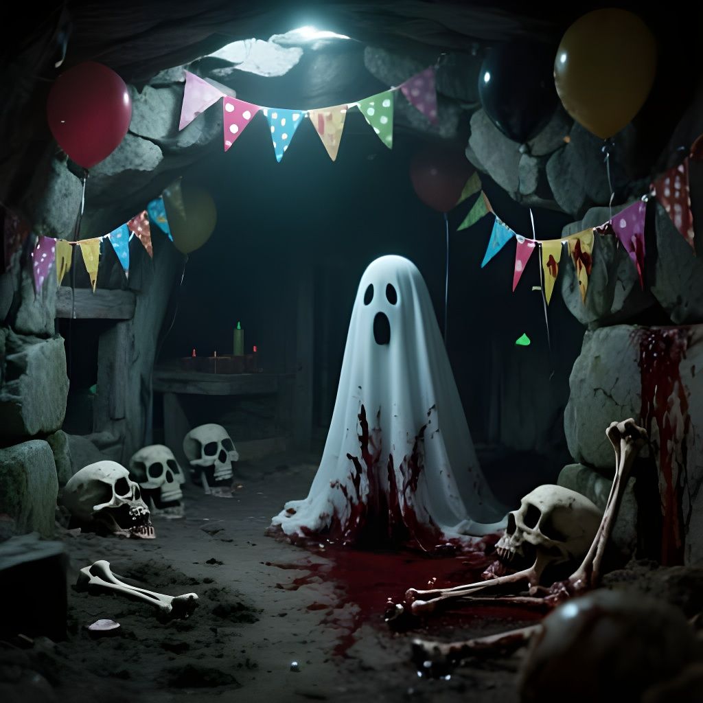 Goth Ghost Birthday Party in Creepy Stone Hideaway