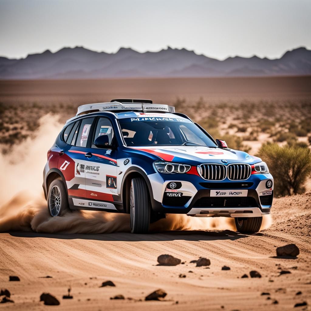 BMW X3 Rally Car in Desert, Professional Photography