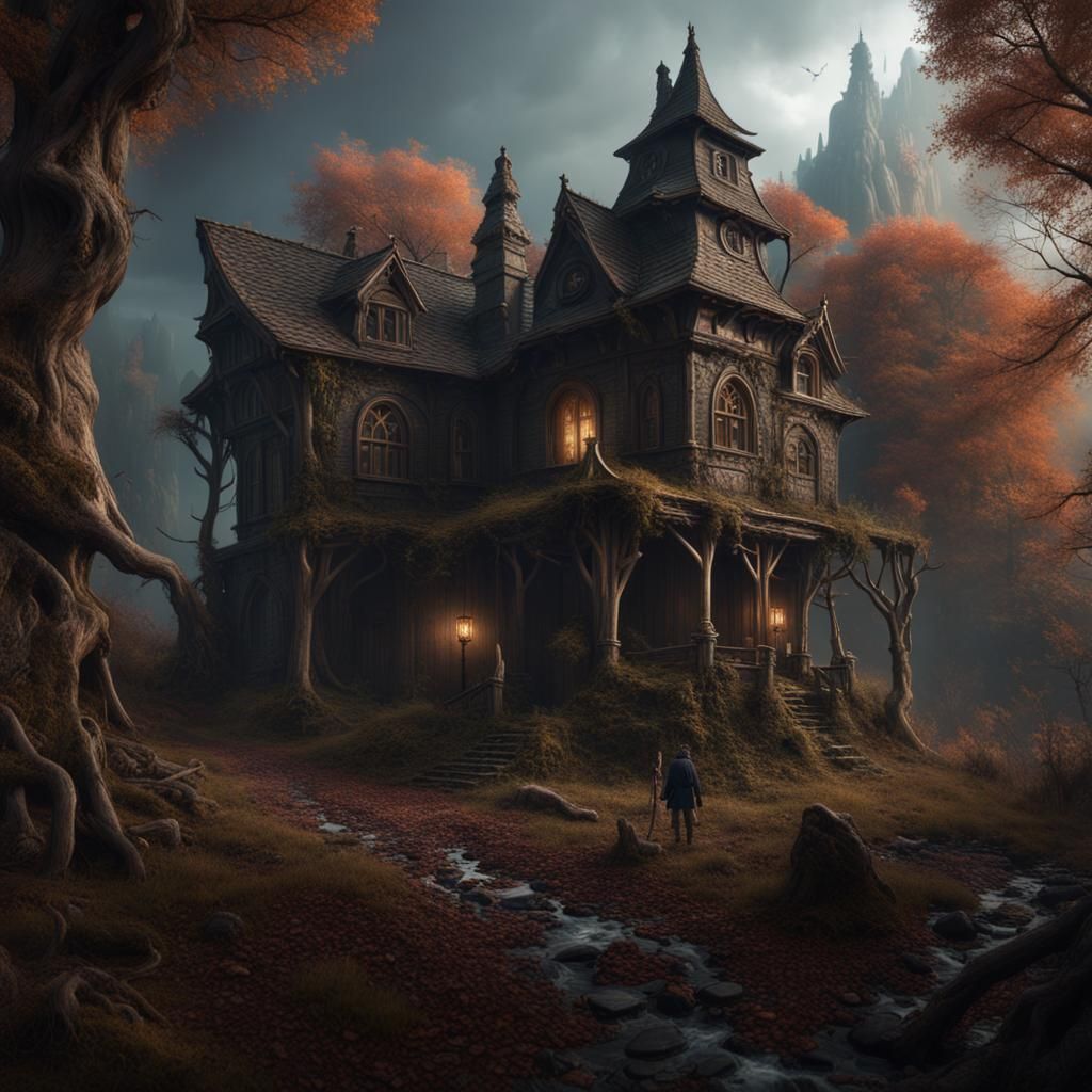 Creepy Hansel and Gretel: Detailed Matte Painting