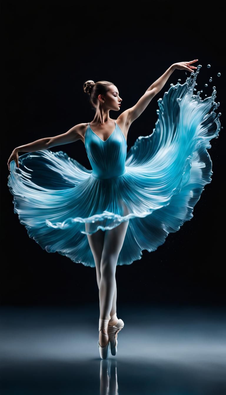 Water Ballet Dancer in Translucent Glass