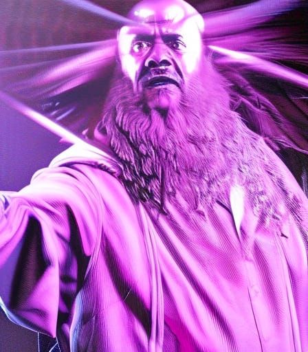 Hyperrealistic Portrait: Bald Man Singing and Playing Cymbal...