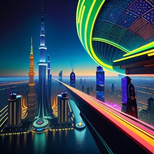 Futuristic Cityscape: Global Culture Fusion in 8K