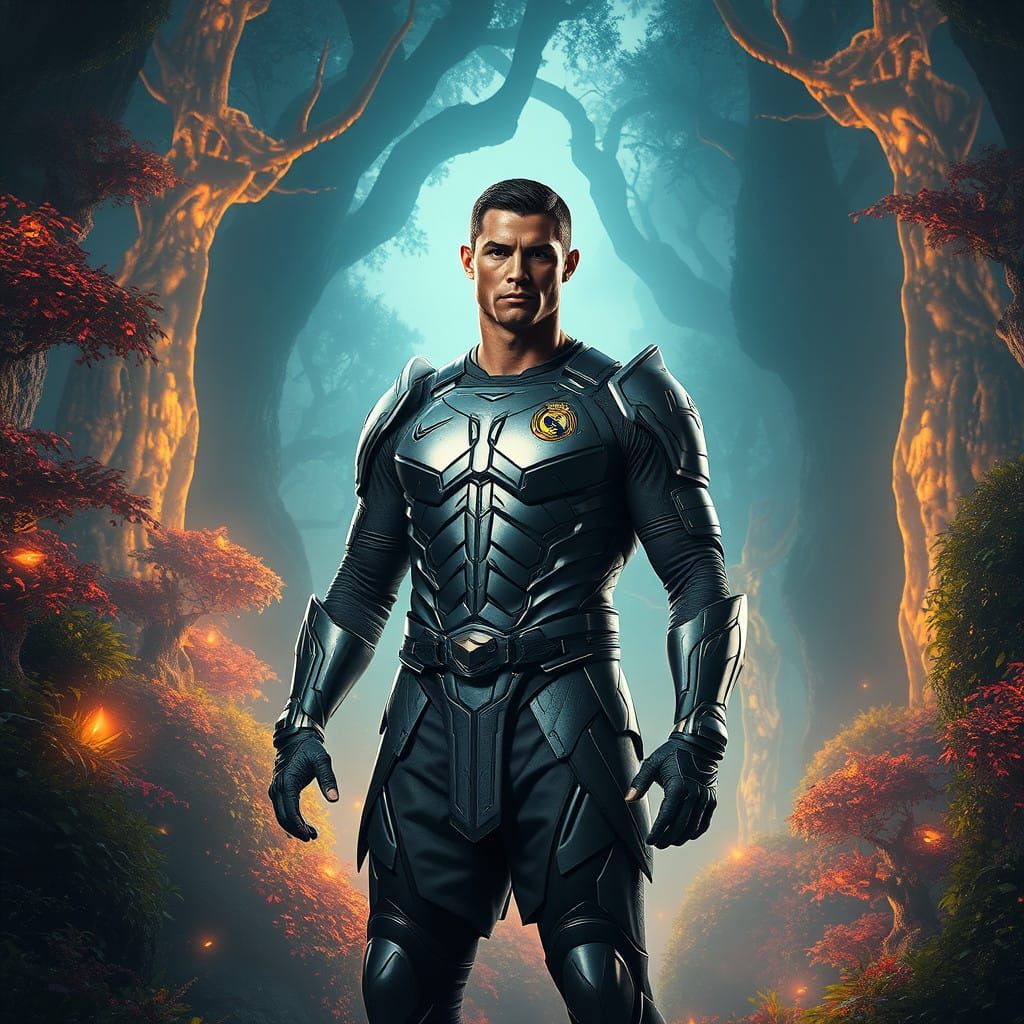 Heroic Cristiano Ronaldo in Mystical Fantasy Realm