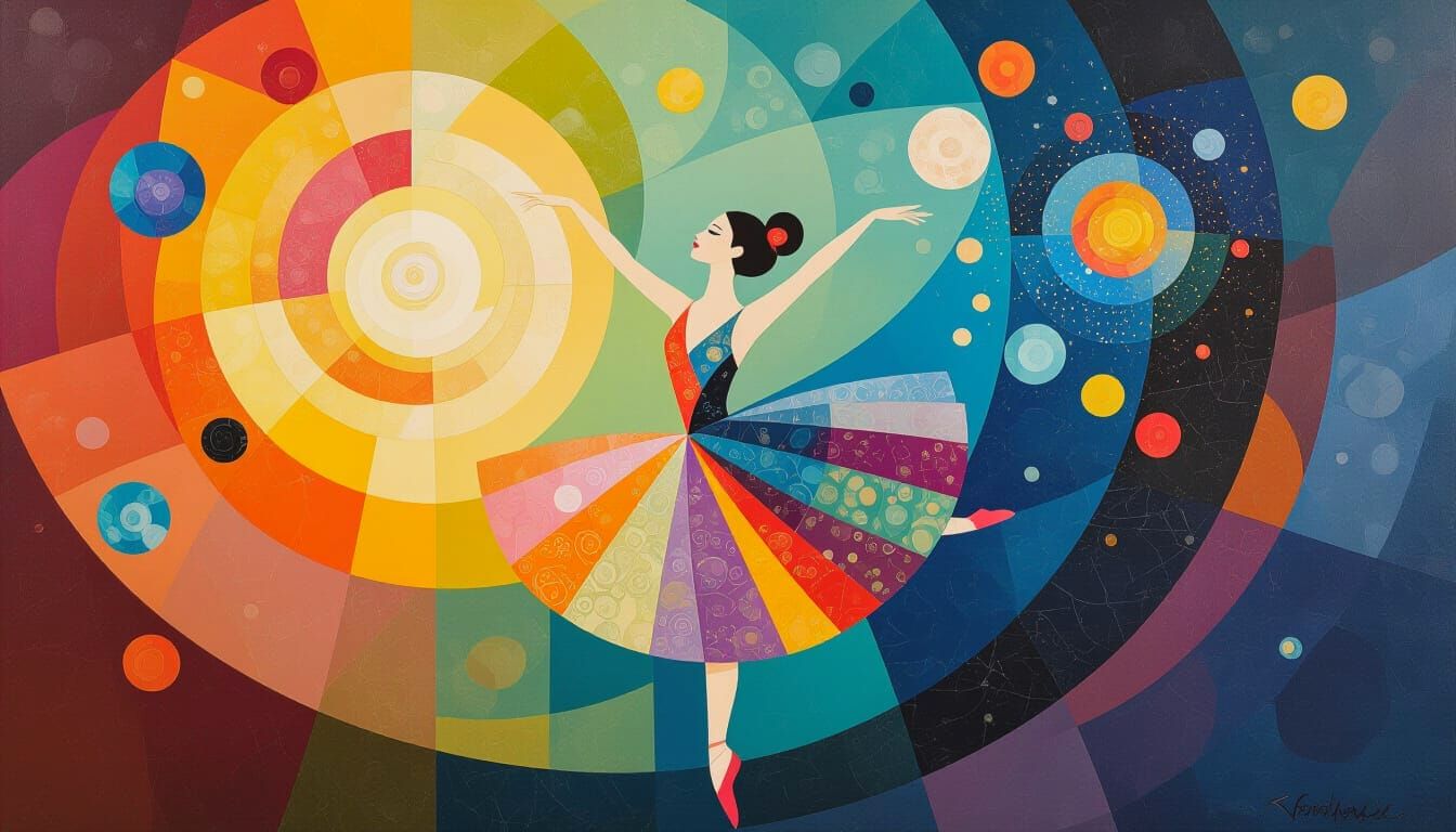 Abstract Ballerina Amidst a Scintillating Galaxy