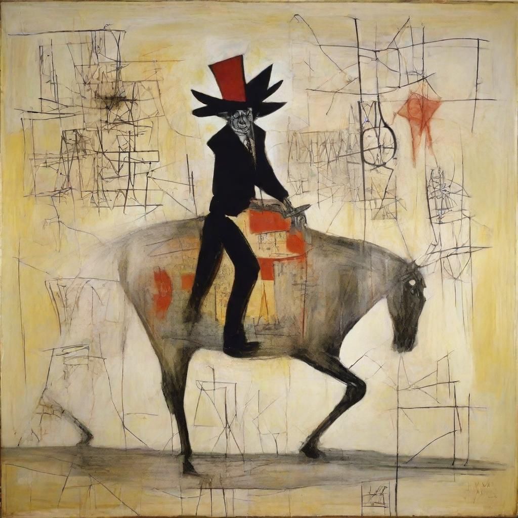 Headless Horseman in Cubist Abstract Style