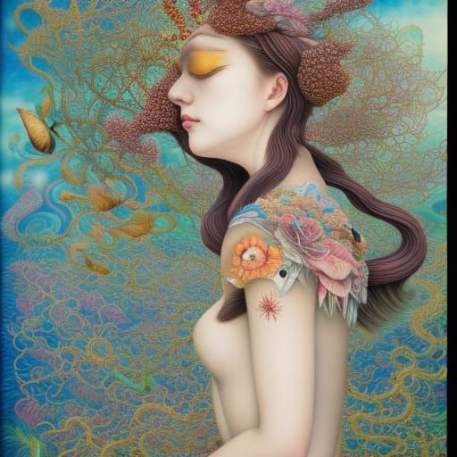 Mountain Landscape with Particulate Rich Colors