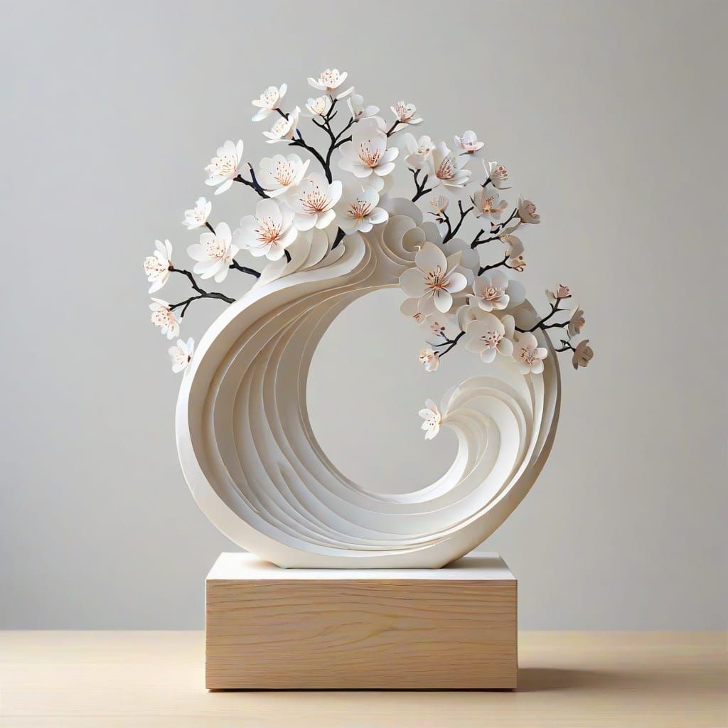 Surreal Japanese Masterpiece in Minimalist Zen Style